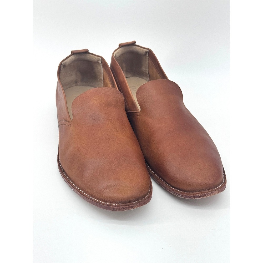 Adelante Loafers Mens 10 EEE Brown Leather Slip On Wide Made To Order VIENTO